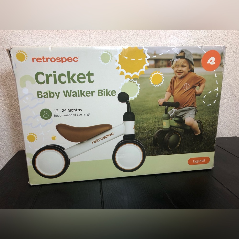 Retrospec Cricket Baby Walker Bike - Eggshell and Brown